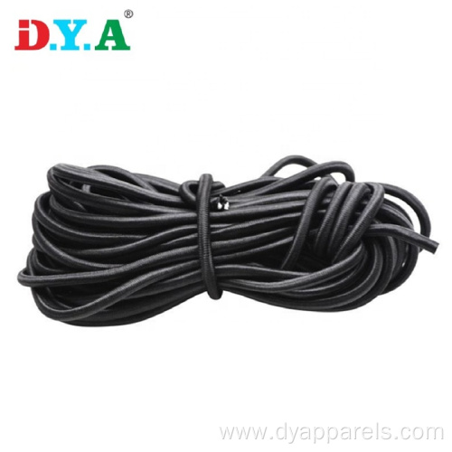 Black round elastic cord latex elastic cord